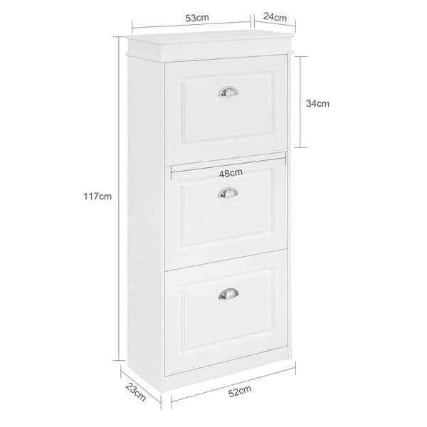 Sko Skab, FSR94-W, 24x117x53 cm, Hvid