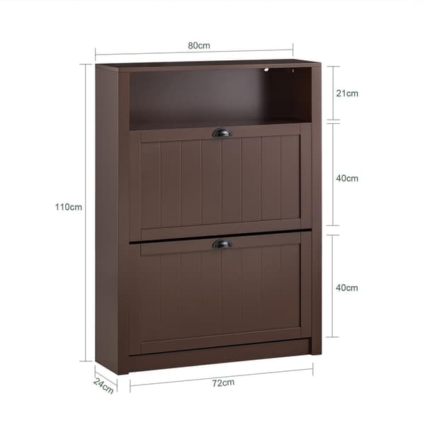 Sko Skab, FSR87-BR, 80x24x110 cm, Brun
