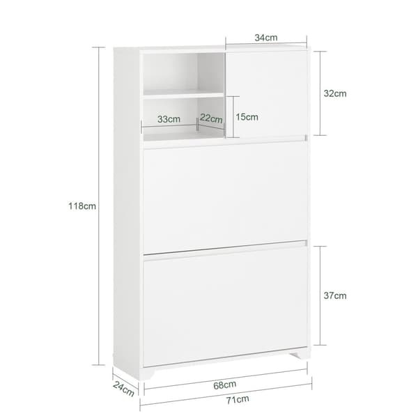 Skoskab, FSR111-W, 71x24x118 cm, Hvid