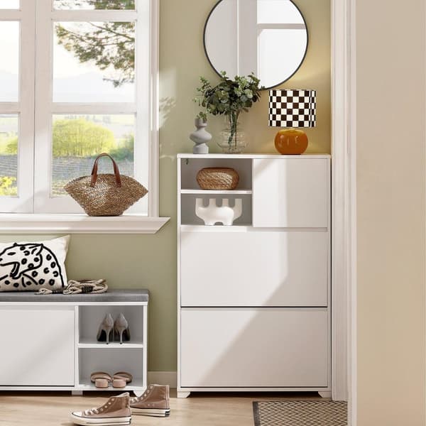 Skoskab, FSR111-W, 71x24x118 cm, Hvid