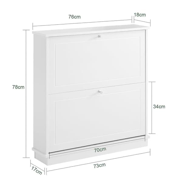 Sko Skab, FSR99-W, 76x18x78 cm, Hvid