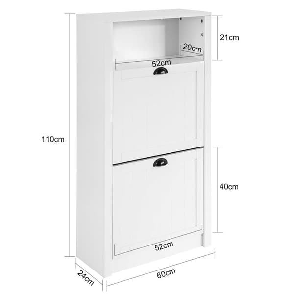 Sko Skab, FSR87-K-W, 60x24x110 cm, Brun
