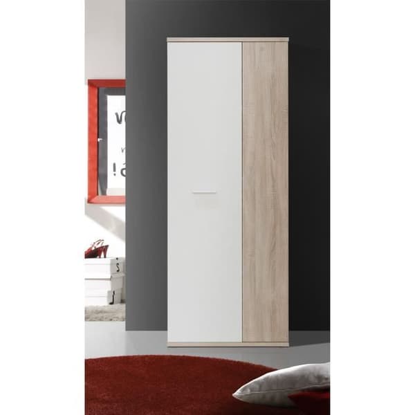 MISCA skoskåp - Modern stil med Sonoma ek och matt vit dekor - L 69 cm
