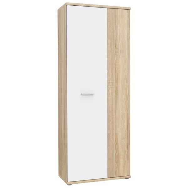 MISCA skoskåp - Modern stil med Sonoma ek och matt vit dekor - L 69 cm