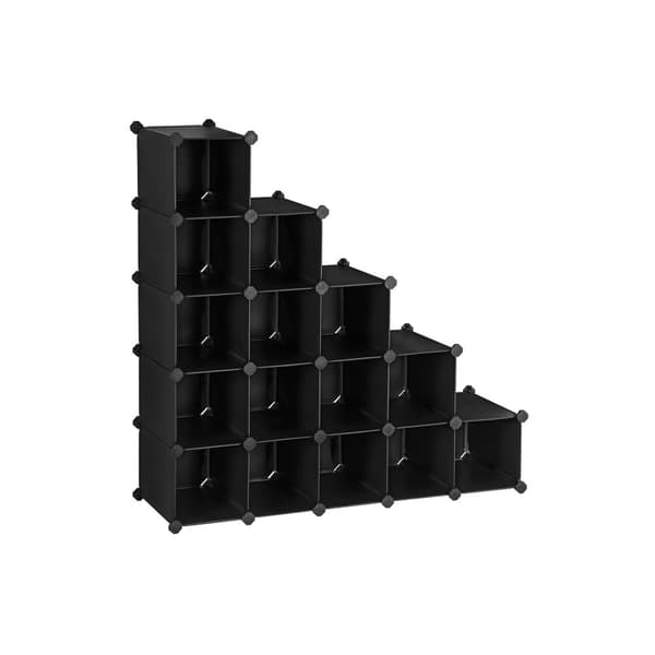 Boltfri skostativ 16 terninger sort
