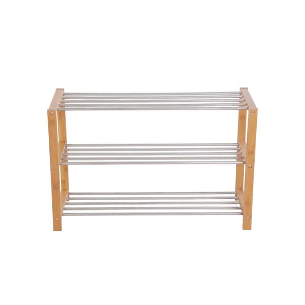 Skostativ bambus/rustfrit st�l