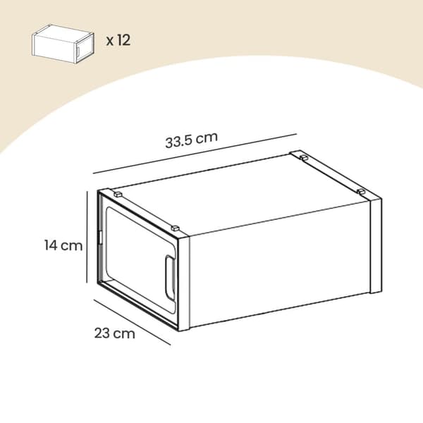 Skoæsker, SONGMICS LSP106B18, 33,5x23x14 cm, Transparent Sort