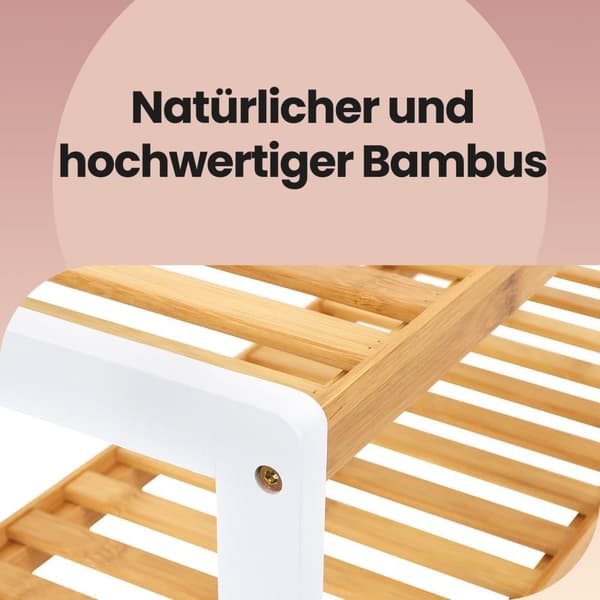 Skoopbevaring, SONGMICS LBS02H, 70x33x26 cm, Hvid og Naturlig