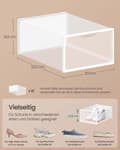 Miniatyrbillede 6 af 6: Skokasser, SONGMICS LSP312W01, 33,2x23x14,5 cm, Transparent Hvid