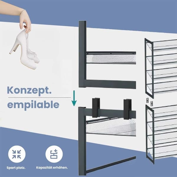Sko stativ, SONGMICS LMR08GB, 92.5x30.7x163.5 cm, Grå