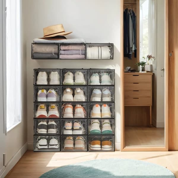Skoæsker, SONGMICS LSP106B18, 33,5x23x14 cm, Sort