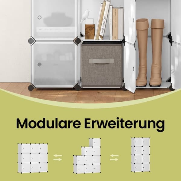 Terning DIY Hylde System, SONGMICS LPC116WS, 93x31x93 cm, Hvid
