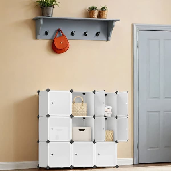 Terning DIY Hylde System, SONGMICS LPC116WS, 93x31x93 cm, Hvid