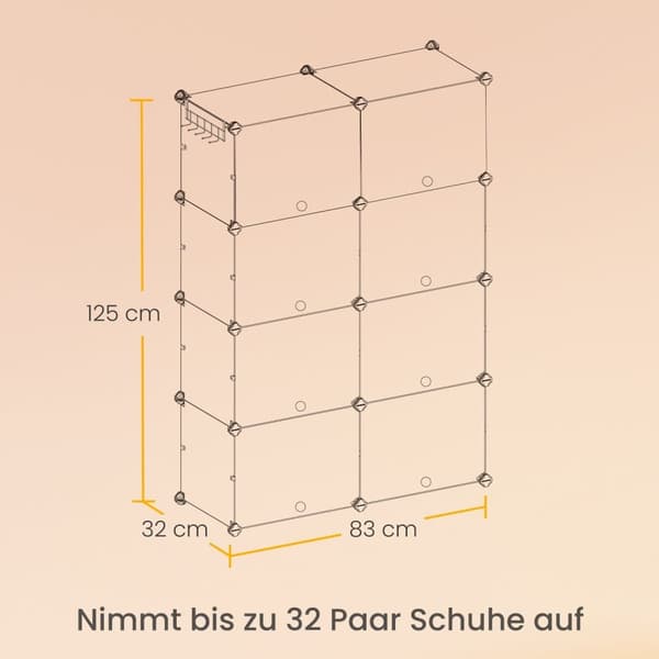 Sko stativ, 30x40x30 cm pr. rum, Sort
