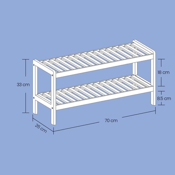 Skoopbevaring, SONGMICS LBS02H, 70x33x26 cm, Hvid