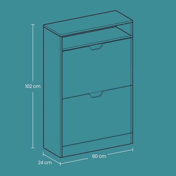 Skoskab, VASAGLE LBC040X01, 60x24x102 cm, Brun