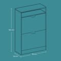 Miniatyrbillede 5 af 5: Skoskab, VASAGLE LBC040X01, 60x24x102 cm, Brun