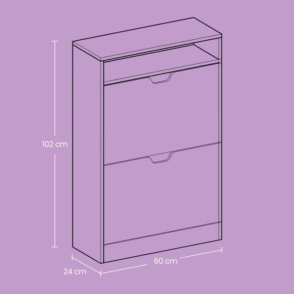 Skoskab, VASAGLE LBC040X01, 60x24x102 cm, Brun