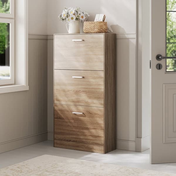 Skoskåp, VASAGLE LBC602H, 60x83.5x24 cm, Natur