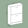 Miniatyrbillede 6 af 6: Skoskab, VASAGLE LBC02WT, 60x24x83.5 cm, Hvid