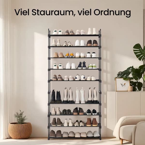 Skoopbevaring, 30x92x194 cm, Sort
