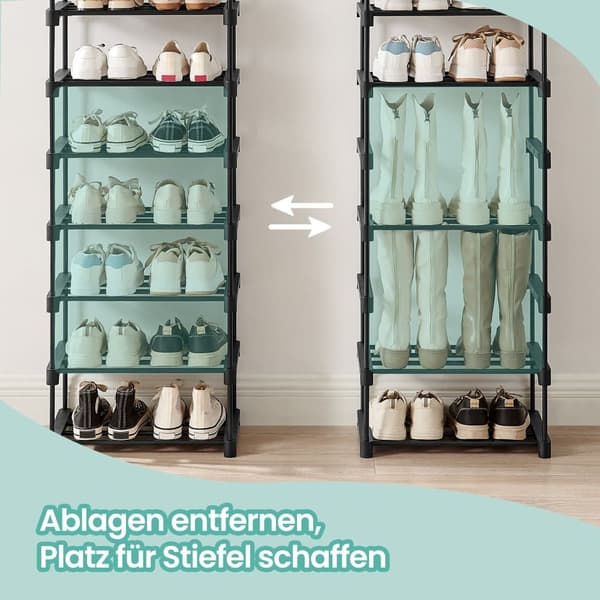Sko stativ, 30x45x174 cm, Sort