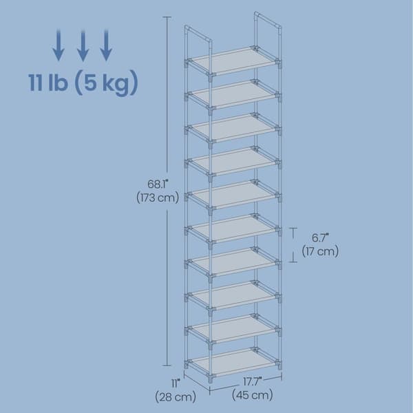 Kenkäteline, SONGMICS LSH010B02, 45x28x173 cm, Musta
