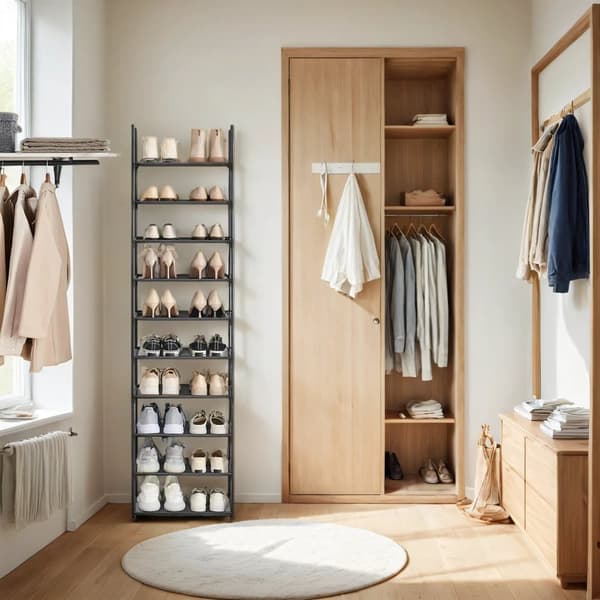 Kenkäteline, SONGMICS LSH010B02, 45x28x173 cm, Musta