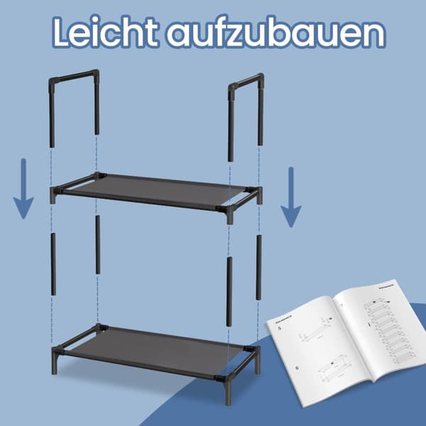 Kenkäteline, SONGMICS LSH010B02, 45x28x173 cm, Musta