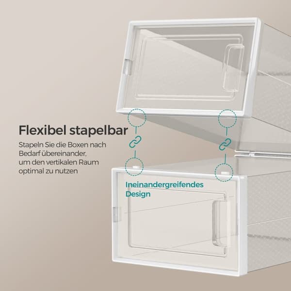 Skokartonger, 18-pack, 33,5x23,2x14,3 cm, Transparent Vit