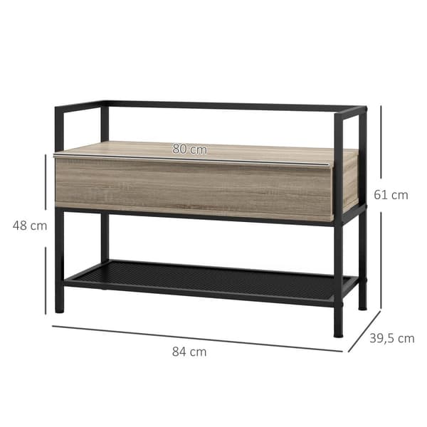 Rootz Shoe Bench Opbevaringshylde - Sko rack - Skjult rum - Moderne design - 84 cm x 39,5 cm x 61 cm