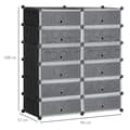 Miniatyrbild 3 av 10: Rootz Shoe Rack - Storage Organizer - Shoe Shelf - Modular Design - Håller 24 par - 94 cm x 37 cm x 108 cm