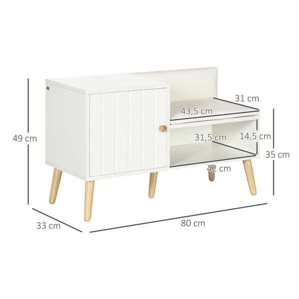 Rootz skobänk med garderob - skoskåp - förvaringsbänk - högklassig skumkomfort - 80 cm x 33 cm x 49 cm