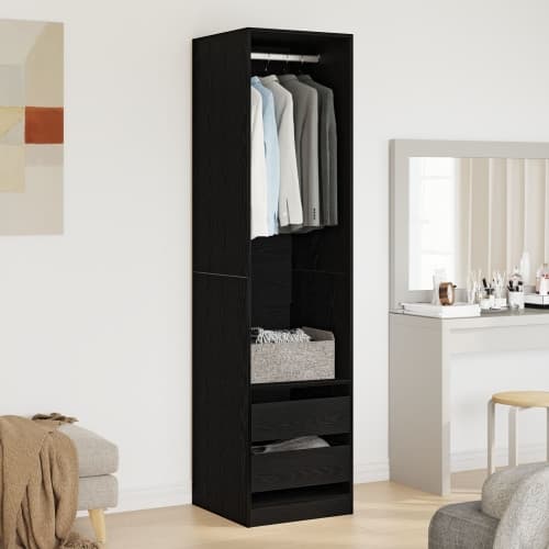 Klädkammare Svart Ek 50x50x200 cm Trä