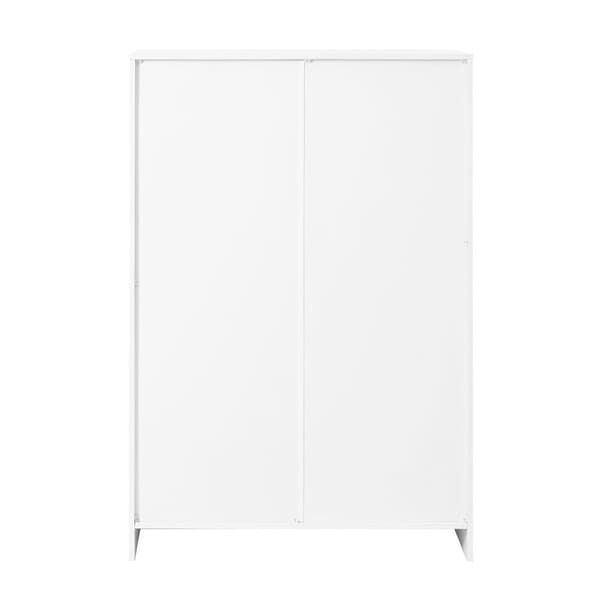 Skoskåp 73x34x109 cm - med 2 dörrar - med 2 öppna hyllor - vit