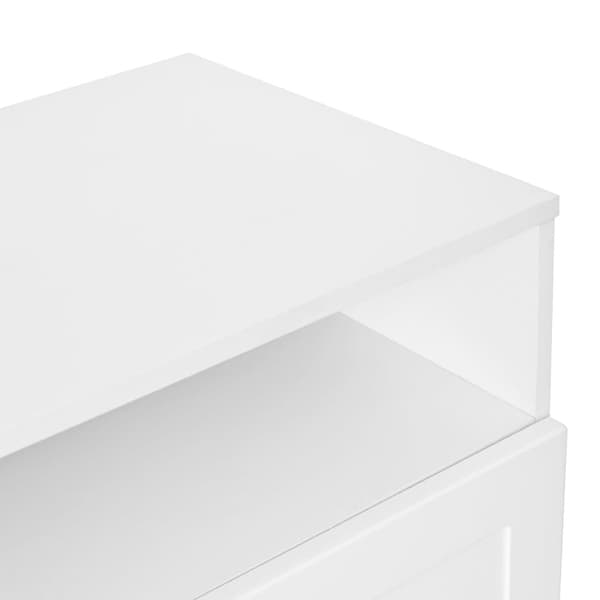 Skoskåp 73x34x109 cm - med 2 dörrar - med 2 öppna hyllor - vit