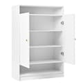 Miniatyrbillede 8 af 11: Moderne hvidt skoskab med 2 låger, justerbare hylder og guldfarvede greb – 146x34x109 cm