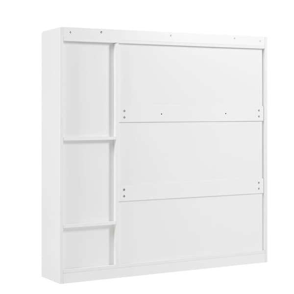Multifunktionelt skoskab 119x24x122 cm - med 3 foldeskuffer - med foldebænk - med dør - hvid