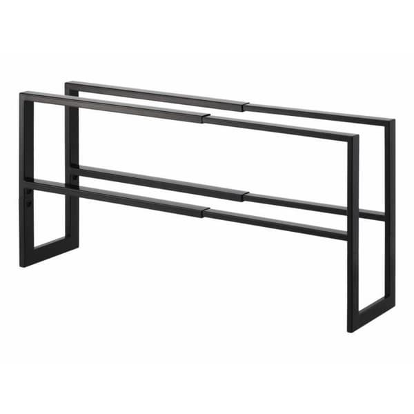 Skoställ - YAMAZAKI - 2 nivåer - Svart - 6 till 9 par - Utdragbar upp till 70 cm