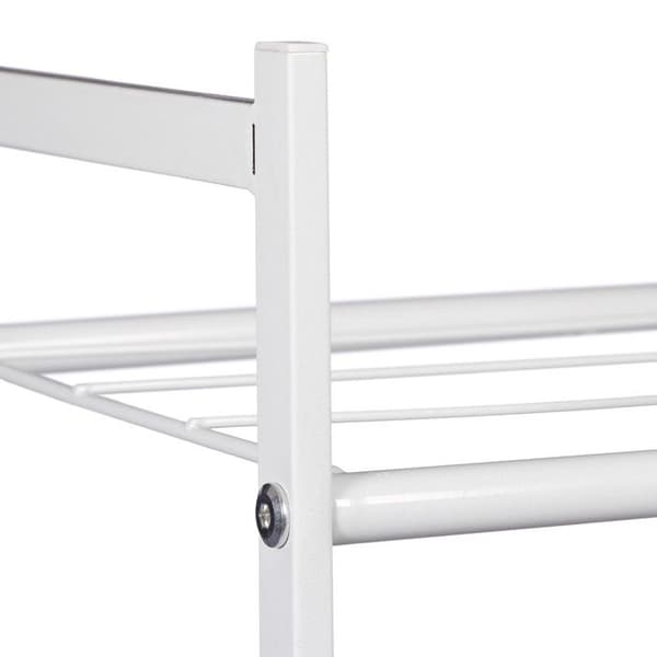 Relaxdays Skoskåp, 2 hyllor, för 6 par, metall HxBxD: 33,5 x 69,5 x 26 cm, vit
