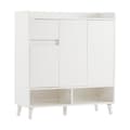 Miniatyrbillede 6 af 11: Skoskab med justerbare hylder – Minimalistisk opbevaring til entré med ben i massivt træ – 99x90x35 cm