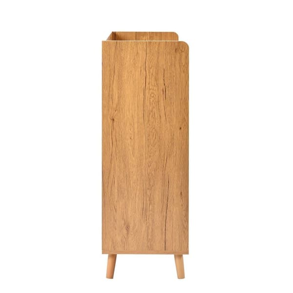 Kenkäkaappi / senkki / säilytyskaappi säädettävillä hyllyillä – Minimalistinen valkoinen allaskaappi massiivipuisilla jaloilla – 99x90x35 cm