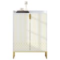 Miniatyrbillede 5 af 10: Moderne skoskab 75x37x105 cm - Metalfødder - Opbevaringsmøbler - Med 2 låger - Hvid