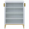 Miniatyrbillede 7 af 10: Moderne skoskab 75x37x105 cm - Metalfødder - Opbevaringsmøbler - Med 2 låger - Hvid