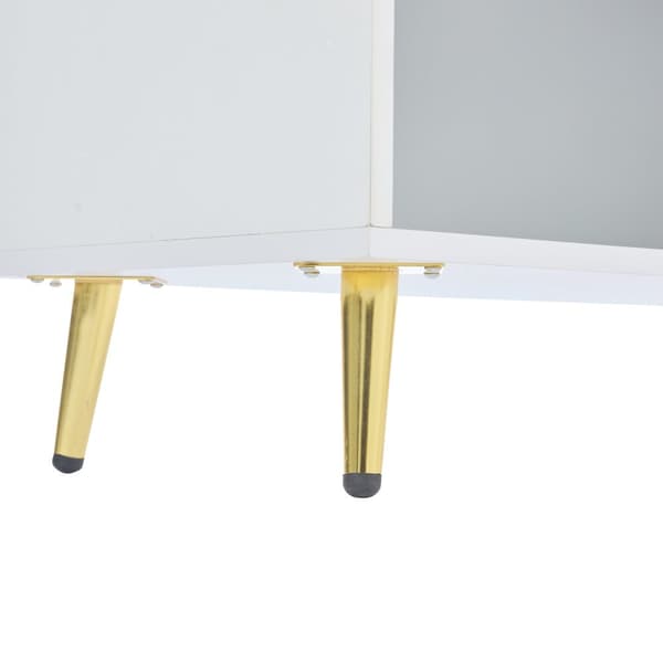 Skoskab 75 x 37 x 110 cm - Skohylde i 3 lag - Åben bundskuffe - Med 2 låger - Hvid