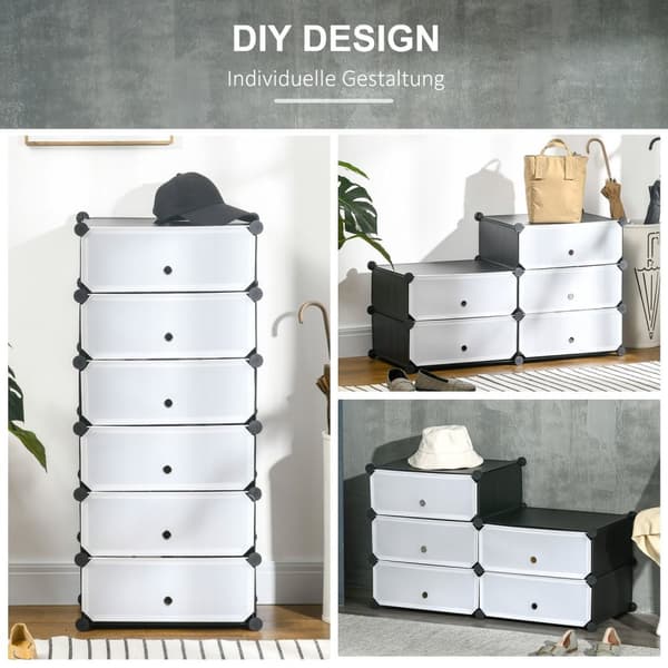 Rootz Modular Shoe Shelf System - Opbevaringsstativ - Skoarrangør - Tilpasbart design - 49 cm x 36,5 cm x 108 cm
