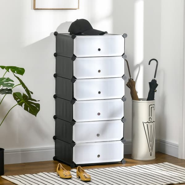 Rootz Modular Shoe Shelf System - Opbevaringsstativ - Skoarrangør - Tilpasbart design - 49 cm x 36,5 cm x 108 cm