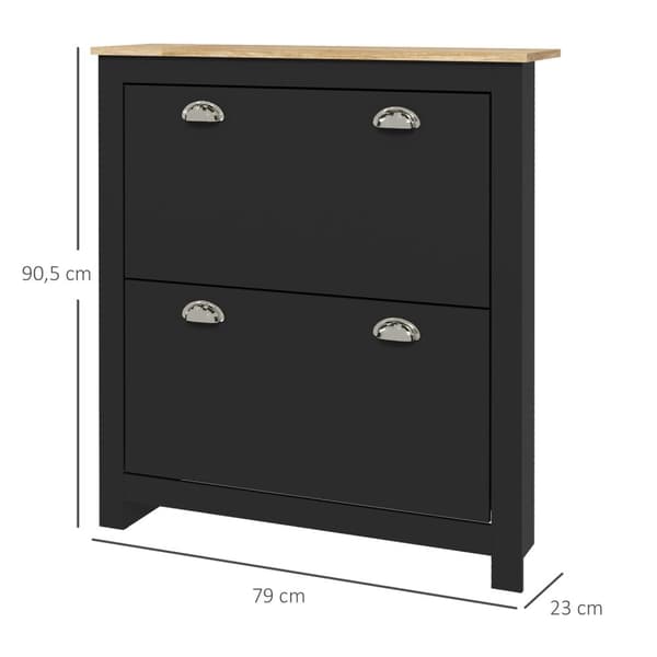 Rootz Shoe Cabinet - Shoe Rack - Indgangsarrangør - Rumbesparende design - 79 cm x 23 cm x 90,5 cm