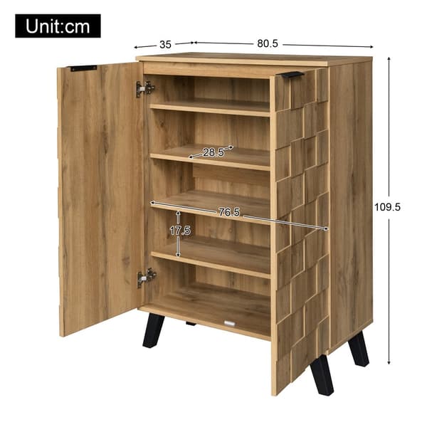 Skoskab i moderne design med 5 rum – 80,5 x 35 x 109,5 cm, justerbare hylder