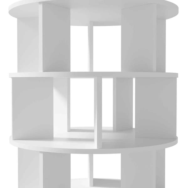 Roterende skoskab - Drejeligt - 5 niveauer - Hvid